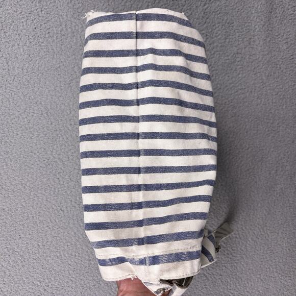 Baggu Tote Bag White Canvas Double Handle Nautical Sailor Stripe Shoulder - Picture 9 of 16